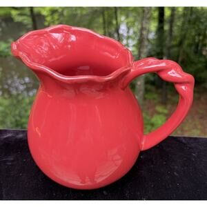 Village Collection Persimmon Red PARK DESIGNS Water Juice Pitcher Mint! Twist